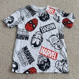 Marvel Comics Group H&M Boys Graphic T-Shirt Spider-Man Captain America Size 5/6